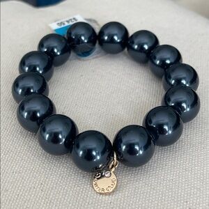 Chapter C black pearls stretch bracelet 14mm
